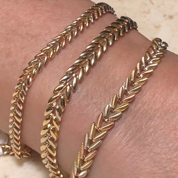 14 kt yellow gold 10 “ ankle bracelet - Picture 9 of 13